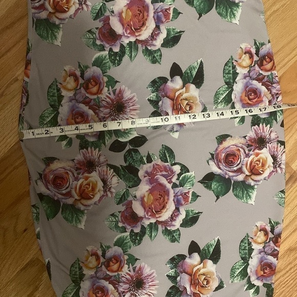 Zara Floral Midi Dress Women’s L Bodycon form fitting stretch Fairy goth grunge - Picture 9 of 11